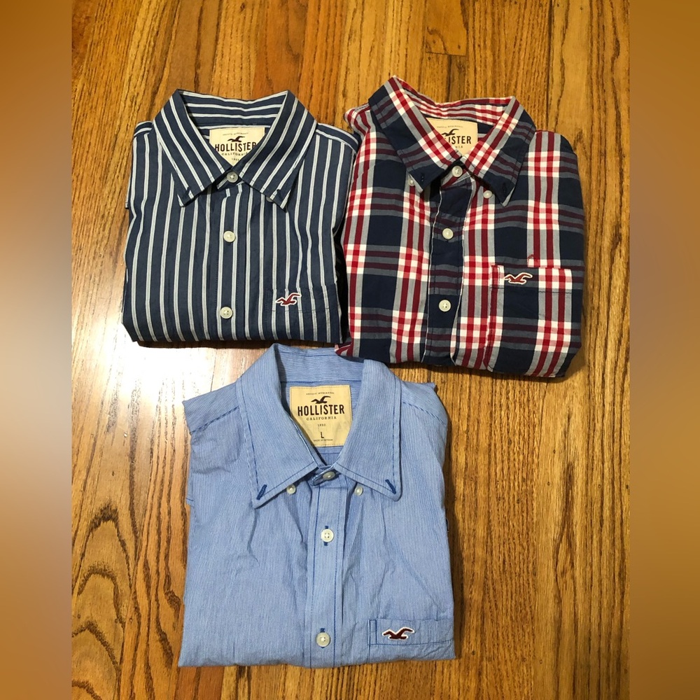 Hollister men’s long sleeve button up (bundle of 3)